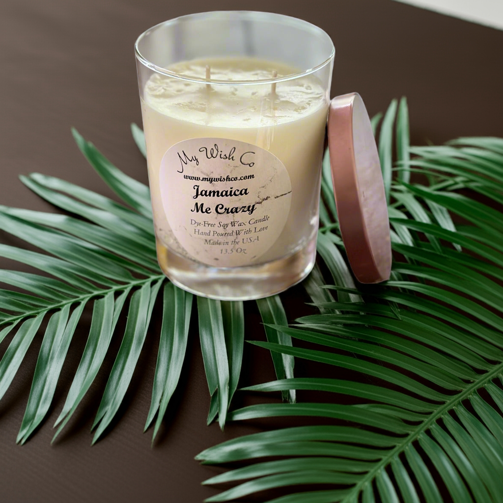 Jamaica Me Crazy: Dye-Free Non-Toxic Soy Candle 13.5 oz - mywishco.com