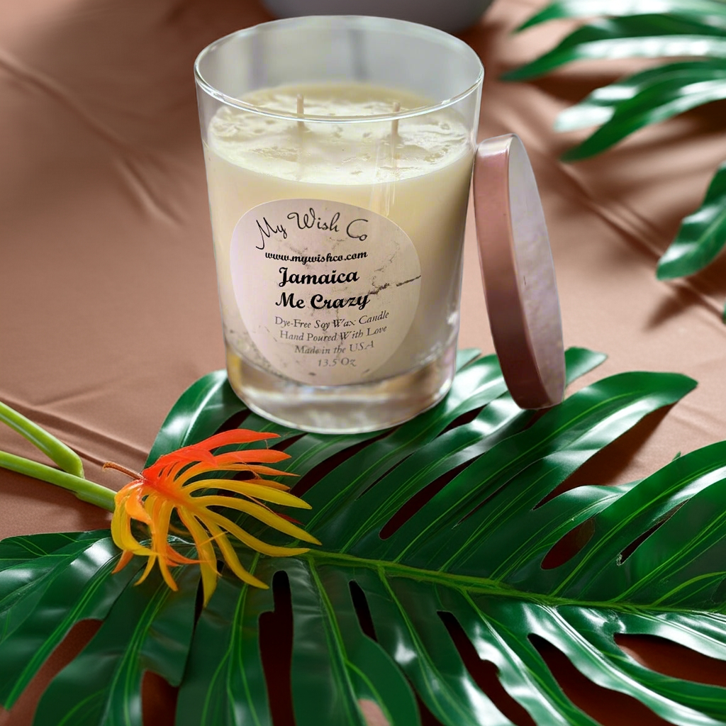 Jamaica Me Crazy: Dye-Free Non-Toxic Soy Candle 13.5 oz - mywishco.com