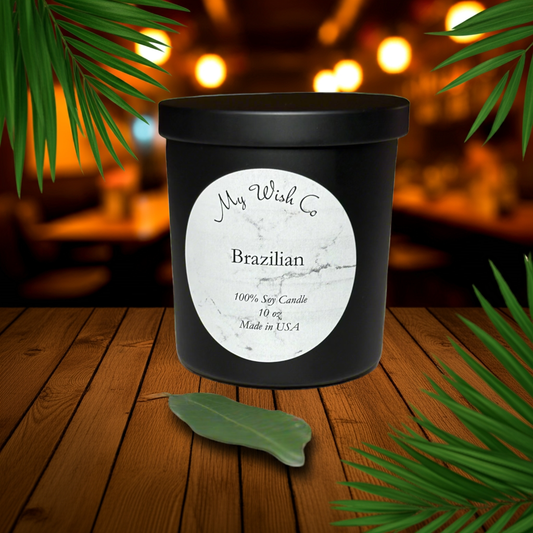 Brazilian Bum Candle: Dye-Free Non-Toxic Soy Candle 10oz Matte Black - mywishco.com