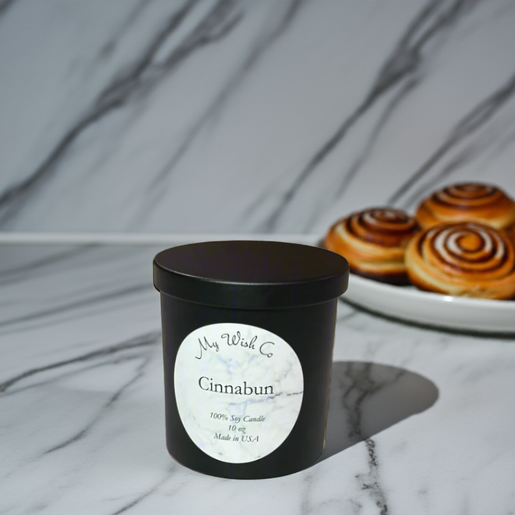Warm Cinnamon Buns: Dye-Free Non-Toxic Soy Candle 10 oz - mywishco.com