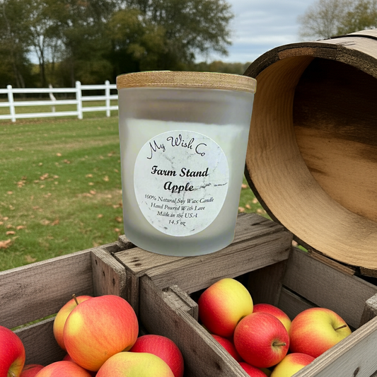 Farm Stand Apple: Dye-Free Non-Toxic Soy Candle (14.5 oz) - mywishco.com