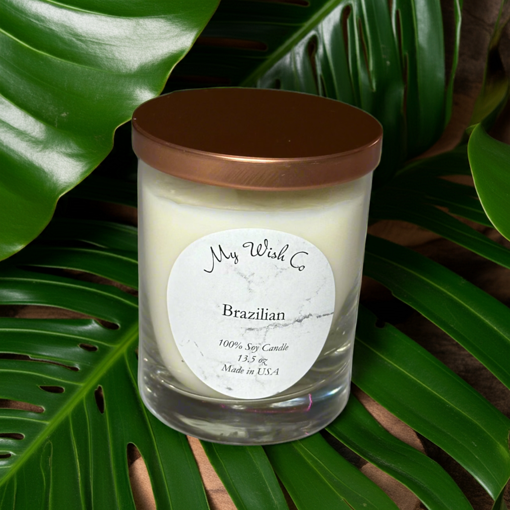 Brazilian Bum Candle: Dye-Free Non-Toxic Soy Candle 13.5oz - mywishco.com