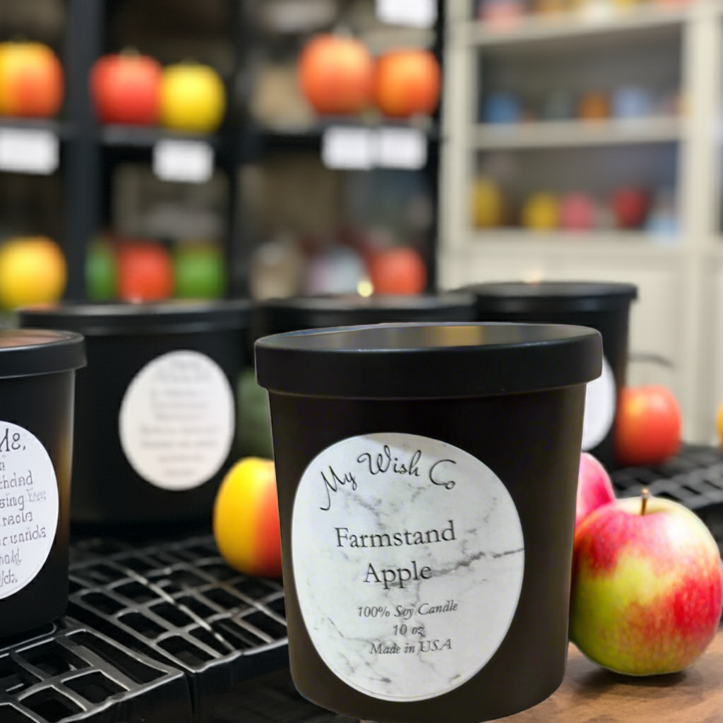 Farm Stand Apple: Dye-Free Non-Toxic Soy Candle 10 oz - mywishco.com