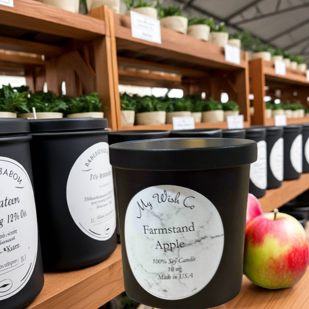 Farm Stand Apple: Dye-Free Non-Toxic Soy Candle 10 oz - mywishco.com