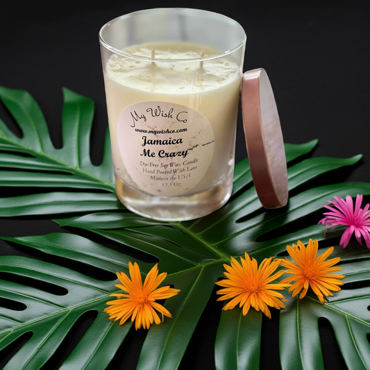Jamaica Me Crazy: Dye-Free Non-Toxic Soy Candle 13.5 oz - mywishco.com