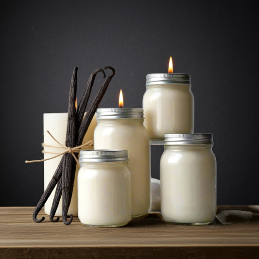 Vanilla Pure: Dye-Free Non-Toxic Soy Candle 16 oz - Mason Jar - mywishco.com