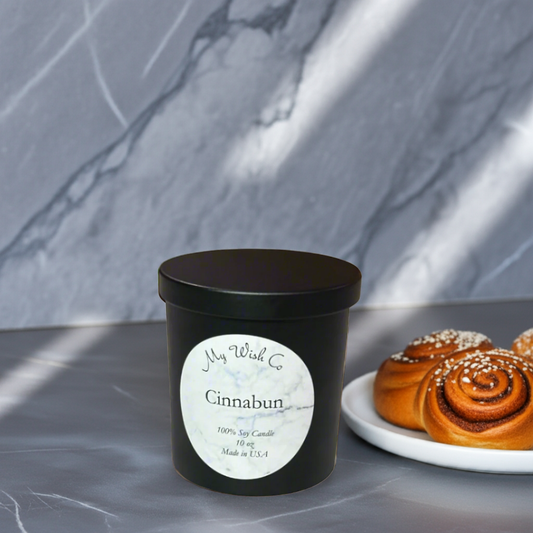 Warm Cinnamon Buns:  Dye-Free Non-Toxic Soy Candle 10 oz - mywishco.com