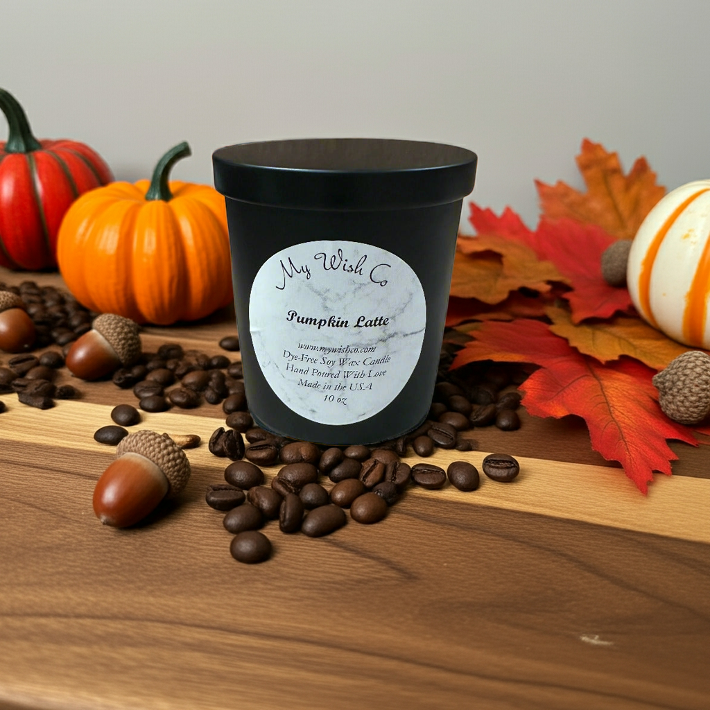 Pumpkin Latte Soy Wax Candle | 10 oz Eco-Friendly, Non-Toxic, Dye-Free