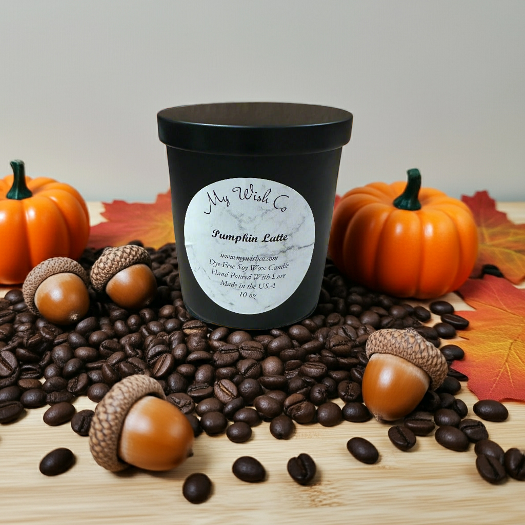 Pumpkin Latte Soy Wax Candle | 10 oz Eco-Friendly, Non-Toxic, Dye-Free