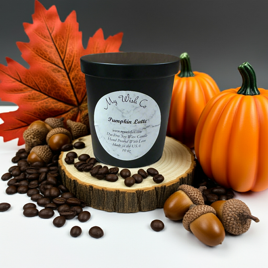 Pumpkin Latte Soy Wax Candle | 10 oz Eco-Friendly, Non-Toxic, Dye-Free