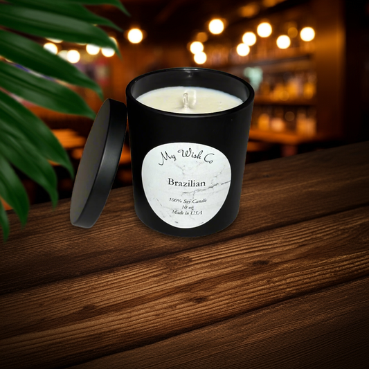 Brazilian Bum Candle: Dye-Free Non-Toxic Soy Candle 10oz Matte Black - mywishco.com