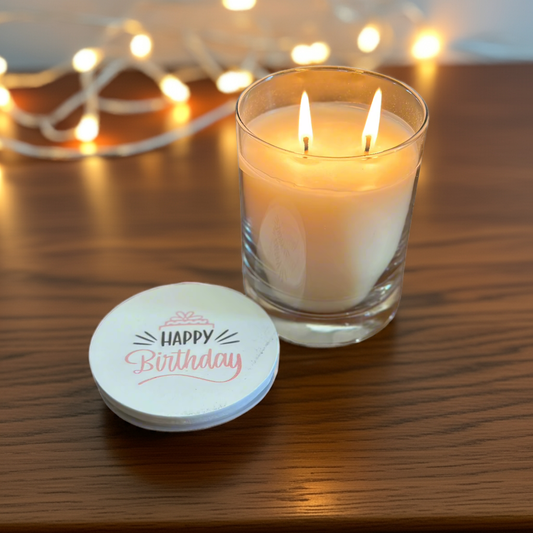 Birthday Gift Candle: Dye-Free Non-Toxic Soy Candle  13.5 oz - mywishco.com