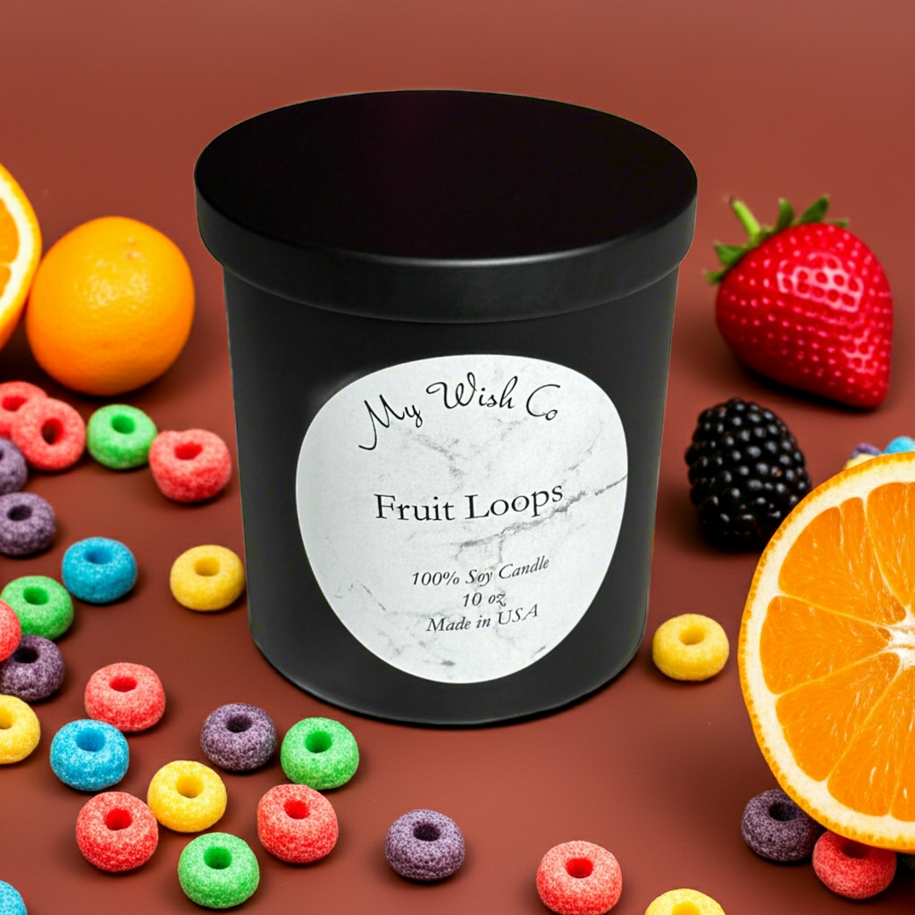 Fruit Loops:  Dye-Free Non-Toxic Eco-Friendly Soy Wax Candle 10 oz - mywishco.com