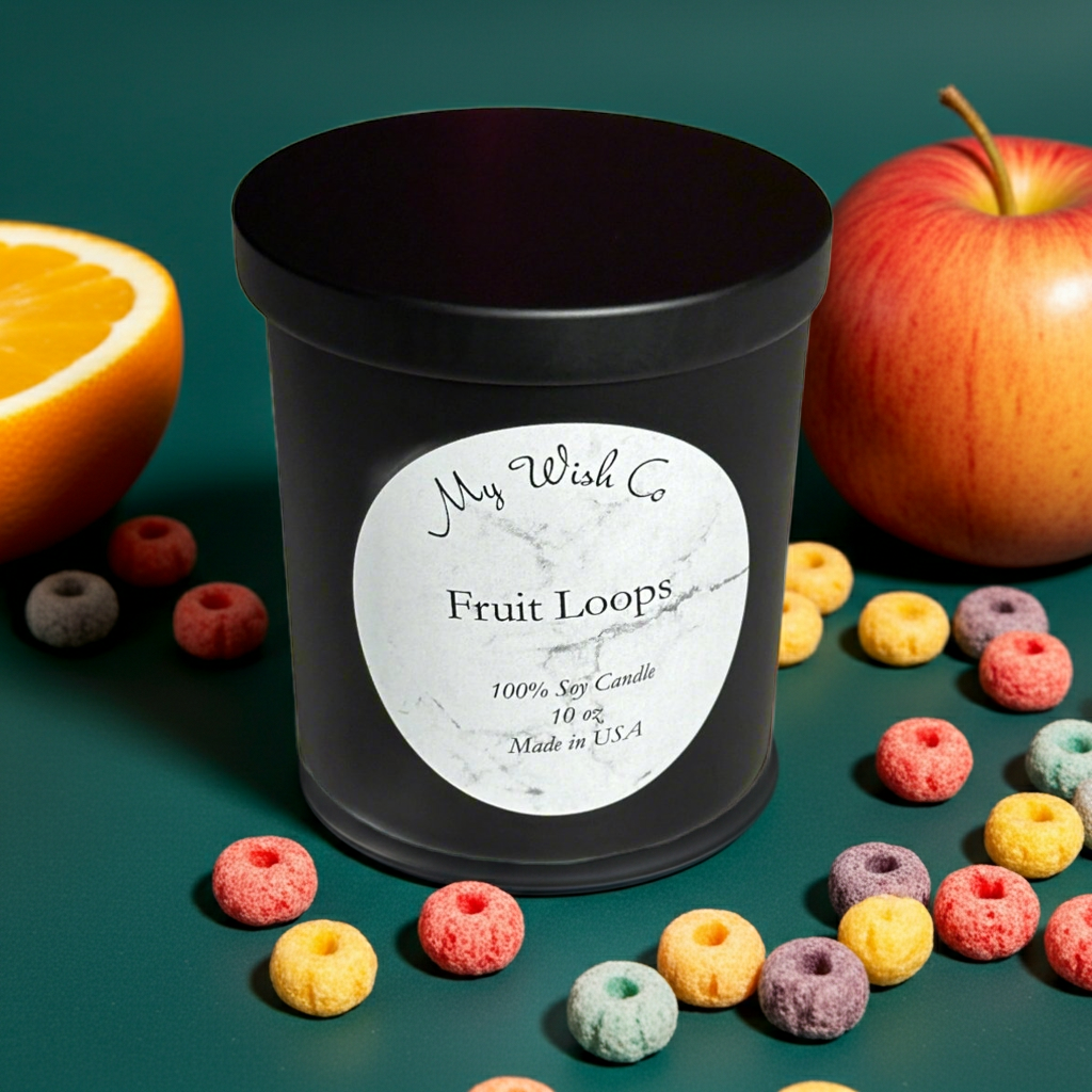 Fruit Loops:  Dye-Free Non-Toxic Eco-Friendly Soy Wax Candle 10 oz - mywishco.com