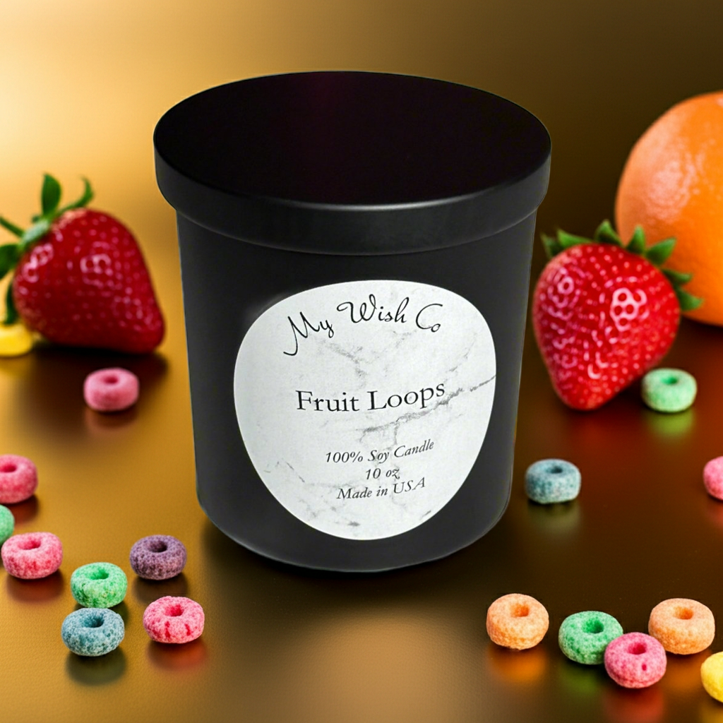 Fruit Loops:  Dye-Free Non-Toxic Eco-Friendly Soy Wax Candle 10 oz - mywishco.com