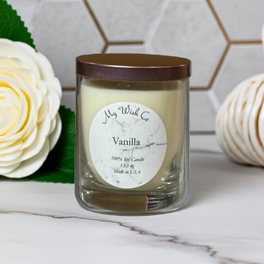 Vanilla Pure: Dye-Free Non-Toxic Soy Candle 13.5 oz - mywishco.com